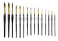 Muhteşem Doğa Saf Altın Yüksük Ve Siyah Kolu Ile Kolinsky Yuvarlak Nail Art Fırçalar 15 ADET