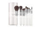 8PCS Spotlessly White Mass Level Makeup Brushes With White Tubby Case