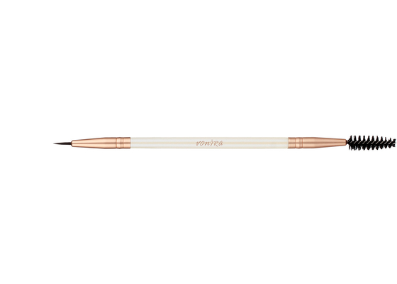 Vonira Güzellik Çift Eyeliner Maskara Makyaj Fırçası Alüminyum Ferrule Birch Ahşap Yakalama ile Çift Sonu