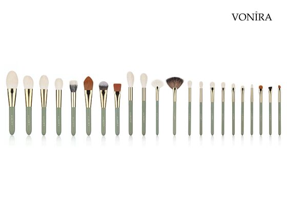 Vonira Custom Toptan Satış Doğal Beyaz Keçi Saçı Makyaj Kırmızı Fırça Özel Etiket Servisi