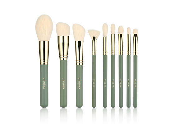 Vonira Beauty 9PCS Yeşil Sentetik Elyaf Makyaj Fırça Seti Brochas Maquillaje Makyaj Fırçaları